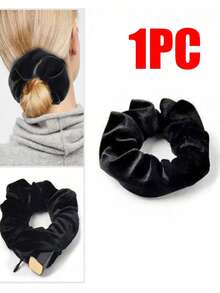Velvet Hair Scrunchie With Hidden Pocket, Multi-Functional Hair Accessory Storage Bag, Travel Essential, Portable - Multicolor - View 17