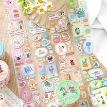 1 cuộn băng keo Washi giấy tổng hợp, series My Healing List phong cách hoạt hình dễ thương, họa tiết minh họa vẽ tay chủ đề thiên nhiên tươi mới, quy trình cắt khuôn loại bỏ phần thừa, phù hợp trang trí sổ tay/scrapbook/album ảnh/journal collage, sticker văn phòng phẩm DIY cho học sinh, đồ dùng thiết yếu tựu trường - 1 cuộn - Xem 9