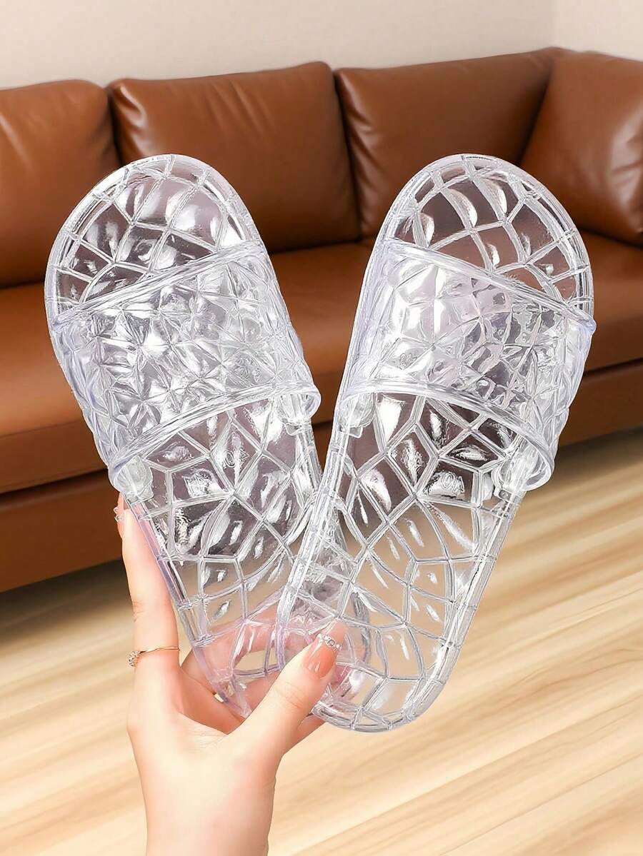 INS Style Crystal Versatile Fashion Slippers, Wear-Resistant Sole, Comfortable Lightweight Long-Wear Without Foot Fatigue, Easy To Clean - White - View 1