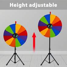 Manual Prize Wheel, Adjustable Height From 37 To 200 Cm, Spinning Game Spinner With A Stand, Essential For Company Parties, Raffles, And Festive Entertainment - Black - View 4