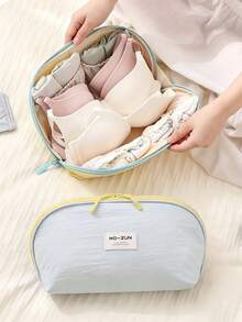 Travel Underwear Storage Bag, Large Capacity Compartment Underwear Organizer, Portable Zippered Bra & Socks Storage Box, Lightweight Women's Luggage Organizer Bag, Suitable For Travel And Daily Clothing Sorting - Multicolor - View 2