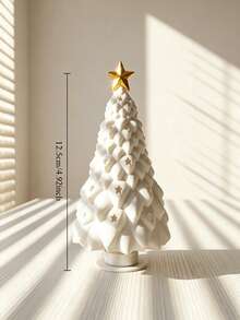 4pcs Christmas Tree Candlestick, Decorative Christmas Statue Ornament With Tree Shape Design, Festive Tabletop Home Decor For Dining Table Fireplace Mantel Living Room Bedroom Entryway, Holiday Party Display And Christmas Gift Decoration - Multi-color - View 5