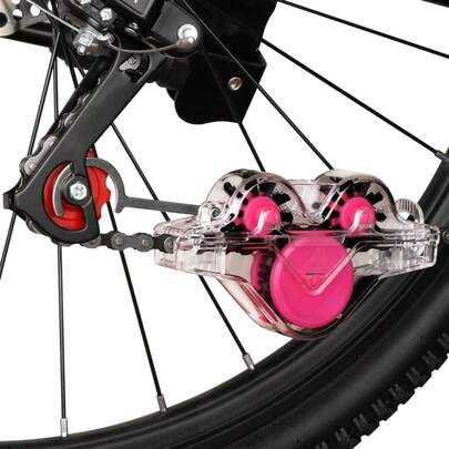 1pc Bicycle Chain Cleaner, Multi-Function Chain Cleaning Tool, Suitable For Mountain Bikes And Road Bikes, Bicycle Cleaning Brush, Suitable For Drive System (Transparent Color) Bicycle Cleaning Portable Accessory
