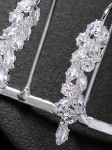 1pc Fashion Minimalist Personalized Geometric Rhinestone Jagged Bracelet, Unique Wedding Accessory - Silver - View 5