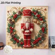 New Pearl Painting Christmas Theme Wreath Pattern Design For Home Wall Decor Art, Inspires Creativity And Passion, A Thoughtful Christmas Holiday Gift For Creative Handmade Art Enthusiasts Diamond Painting Kit - Pearl Painting - View 4