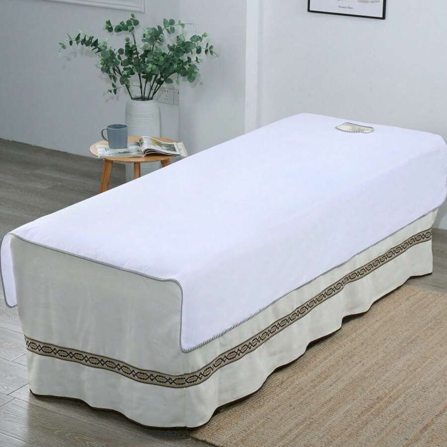 Pill-Resistant, Fade-Resistant, Breathable & Durable Beauty Salon Bed Head Hole Towel, With Opening For Body Massage And Physical Therapy - Multicolor - View 1