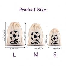 Football Party Canvas Gift Bag, Football GOAL! Printed Drawstring Storage Bag, Suitable For Gifts And Small Accessories, Applicable For Football Party Favors, Game Day, Graduation Celebration Sports Theme Gift Bag - A - View 4