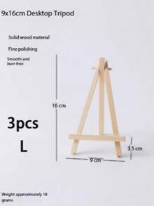 1/3-Piece Wooden Easel Frame, Wedding Table Card Holder, Photo Display Stand, Handmade Painting Artist Supplies, Home Decoration, Natural Wood Legs Display Stand, Conference And Wedding Table Card Holder, Painting And Craft Wooden Display Stand, Mini Easel, Multi-Functional Painting Display Stand, Triangular Phone Stand, Desktop Decorative Display Stand. - Wood Color - View 16