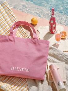 Valentino Pink Canvas Tote Bag - Pink - View 3