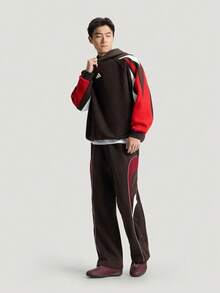 Adidas Men's Striped Colorblock Pocket Sports Pants - Brown - View 6