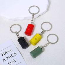 1pc New Oil Drum Model Keychain, Street Style Hip-Hop Fashion Accessory For Bags And Clothing, Festival Gift For Friends, Family, Couples, Birthday Party Souvenir - Multicolor - View 3