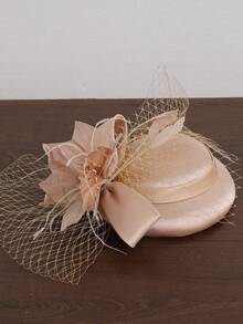 Elegant Women's Mini Fascinator Hat British Style Vintage Lady Headpiece Suitable For Party Cocktail Decoration Headwear Hat Suitable For Wedding Dress Photography Tea Party Outfit Headpiece Headwear Hat Mesh Veil Fascinator Hat - A - View 3