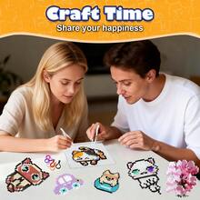 24/48/72/96 Colors Hot Melt Fuse Beads Craft Set With Square Pegboard,Multi-Layer Storage Box,Ironing Paper, Keychains,Decorative Accessories And Hanging Rope,DIY Bead Art Kit For Handmade Crafts, Holiday, Festival, Birthday And Valentine's Day Gifts - DIY Perler Bead Kit - View 4