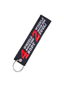1pc Letter Casual Polyester (Dacron) Keychain, Embroidery "REMOVE BEFORE FLIGHT" Car Accessories Bag Charm School Cute Goth Y2k Bag Accessories Lanyards With Id Holder Car Accessories Bag Charms Gifts For Mother, Father, Graduation, And Teacher - Multicolor - View 3