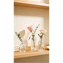 1/6/12pcs-Transparent Glass Mini Vase Set, Perfect For Flower Arrangement And Aromatherapy. Ideal For Halloween, Christmas, Wedding, Party And Other Holiday Decor. Can Be Placed In Patio, Living Room And Other Home Decor Spaces. - Decorative Vase - View 7
