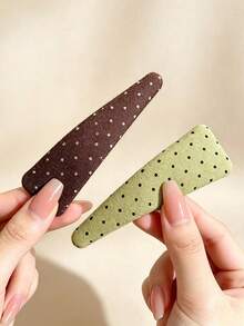 1pc Korean Style Premium Fashion Polka Dot BB Hair Clip, Minimalist Sweet Versatile Bangs & Loose Hair Clip, New Hair Accessory - Multicolor - View 1