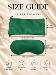 La Mer Eye Mask, 21*9cm, Storage Pouch 25*12cm, Single Piece, Silky Blackout, Skin-Friendly Sleep Aid, Suitable For Home And Travel - Green - View 4