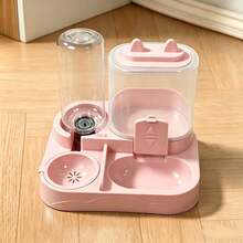 Comedero y bebedero automático para mascotas dispensador de comida y agua para gatos y perros reposición automática gran capacidad recipiente antiderrame cuenco para mascotas ideal para uso en casa alimentación conveniente para animales domésticos - Rosa claro (gran capacidad) - Ver 11