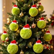 6pcs/Set Christmas Bow Heart-Shaped Plush Ball Decorations, Christmas Decor Set, Suitable For Decorating Christmas Holiday Events, Theme Parties And Celebration Occasions, Also Suitable For Christmas Tree, Fireplace And Christmas Wreath Decoration - Multicolor - View 9