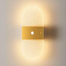 現代水晶感應式壁燈 LED 智能感應壓克力壁燈 無線 LED 壁燈 電池供電小夜燈 可調色溫與亮度 適用於走廊、浴室、臥室、客廳,居家裝飾 - 圓形多色 - 查看 10