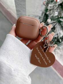 1Pc Personalized Bubble Tea Caramel Cube + Big Heart Logo Pendant Compatible With Apple Full Coverage Anti-Drop Wireless Earphone Protective Case Creative Minimalist Unique Compatible With Apple - Multicolor - View 6