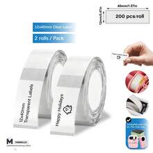 Marklife Clear Label Maker Tape, Transparent Thermal Label Paper, Available In Multiple Sizes For P11/M1/P12/P15/P50 Label Printers, Ideal For Schools And Homes, DIY Thanks Stickers, 1 Roll, 2Roll, 4Roll, Black On Clear - View 22