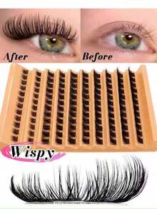 60pcs Reusable Natural Curly Eyelash Clusters DIY False Eyelashes Extension Fluffy Soft Comfortable - D - View 4