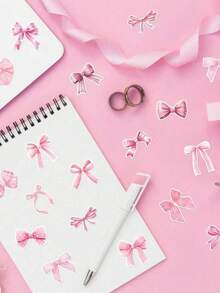 500pcs/Roll Pink Bow Sealing Stickers, Gift Box Blessing Stickers, Packaging Decoration Material - Multicolor - View 5