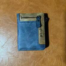 1pc Vintage Multifunctional Zipper Wallet For Men Fashion Young Student Versatile Multi Card Holder Gift For Men Wallet Mini Wallet Purse Wallet Small Wallet Men Wallet Leather - Blue - View 10