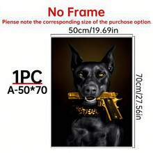 1pc Vintage Dog Canvas Wall Art For Home Decoration - No Frame - A - View 9