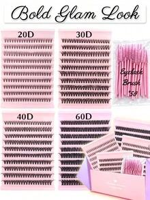 9 Styles DIY Lash Cluster Kit, 3 Set Options With C & D Curl Individual Lashes, Natural Wispy False Eyelash Extensions, Soft Fluffy Lightweight Lash Segments For Easy Application, Everyday Makeup, Beauty Looks And Gift - View 9