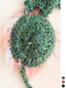 Cute Hand Crochet Star & Snowflake Tie Earmuffs, Fall Winter Warm Ear Warmers, Christmas Festive Atmosphere Ear Covers - Multicolor - View 9