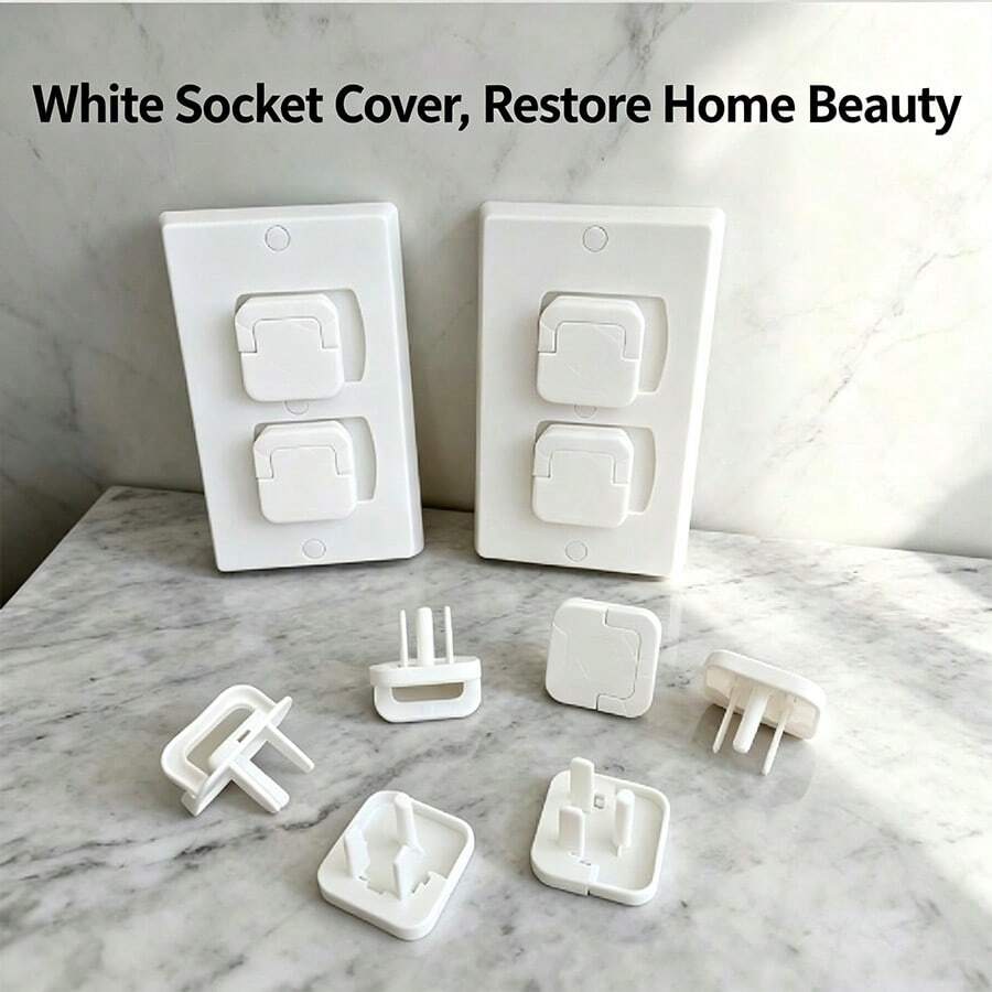 US Standard Power Outlet Protective Covers, Home Child Electric Shock Safety Plug, Compatible With US Wall Outlets, Baby Home Anti-Touch Socket Protection Accessories (12pcs) - A - View 1