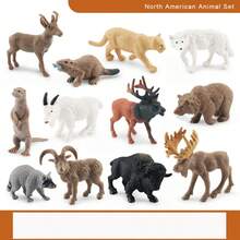 Children's Animal Figurine Models, Small Models Of North American Animals, Handheld Model Toys, Can Be Used As Decorative Items Or Collectibles - Multicolor - View 2