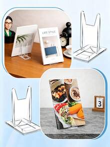 1/3/6/10pcs Transparent Acrylic Display Stand, Adjustable Book And Wallet Holder With Sturdy Base, PMMA Material, Suitable For Home Office, Party Decoration And Retail Scenarios, Fashionable Design, Solid Structure - Multicolor - View 4