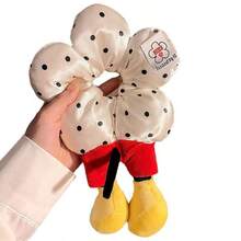 Disney Dây buộc tóc scrunchie lớn hình mông Mickey Mouse với thiết kế hoa chấm bi và xốp, phụ kiện tóc dễ thương vui nhộn cho nữ - Nhiều màu - Xem 5