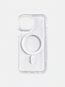 1pc 5-Style Optional Contrast Border Magnetic Large Window Transparent Phone Case, Ins Minimalist Phone Case, Built-In Magnetic Ring Supports Wireless Charging; Covers, A Style Transparent Border / B Style Light Pink Border / C Style Vibrant Orange Border / D Style Classic Black Border / E Style Light Gray Border, Raised Lens Full Coverage Anti-Drop Soft Shell, Minimalist Versatile Fashion Phone Case, Suitable For Personal Use, Birthday Gift Choice; Compatible With IPhone Case - Multicolor - View 52