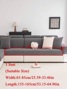 1pc Striped Jacquard Sofa Cover, All-Season Use, Non-Slip, Dust-Proof, Scratch-Resistant, Wear-Resistant, Soft And Delicate Texture, Semi-Cover Sofa Cover, Pet-Friendly, Suitable For 1/2/3/4-Seater And L-Shaped Sofas, Applicable For Living Room, Bedroom, Autumn/Winter Home Decor Sofa Cover - Dark Grey - View 15