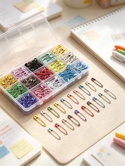Colorful Safety Pins, Sturdy. Mixed Safety Pins Brooch Pins DIY Sewing Tools, Used For Jewelry Making Needlework Accessories, Insulated, Perfect For Crafts, Sewing And Various Tasks, As Well As Organizing Craft Supplies, Vibrant Storage, Sturdy Fasteners