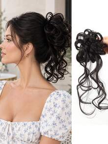 Women's Messy Curly Bun With Face-Framing Tendrils – A Chic, Effortlessly Elegant Hair Accessory Perfect For Everyday Wear, Dates, And Parties. - Multicolor - View 7