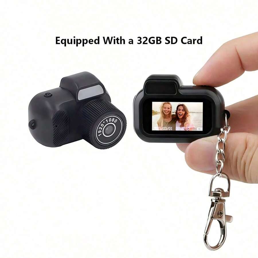 Kamera Gantungan Kunci Mini 1080P - Layar HD 0,96", Desain SLR Klasik 2MP, Sudut Lebar 160°, Tali Anti-Hilang, Kamera DV Portabel Isi Ulang, Cocok untuk Dewasa/Remaja/Perjalanan Luar Ruangan - MultiWarna - View 1