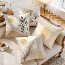 4pcs/1pc Bohemian Plant & Sun Pattern Pillow Covers, Single-Sided Print Cushion Cases, Suitable For Living Room, Bedroom, Home Decor, All-Season Use - Multicolor - View 6