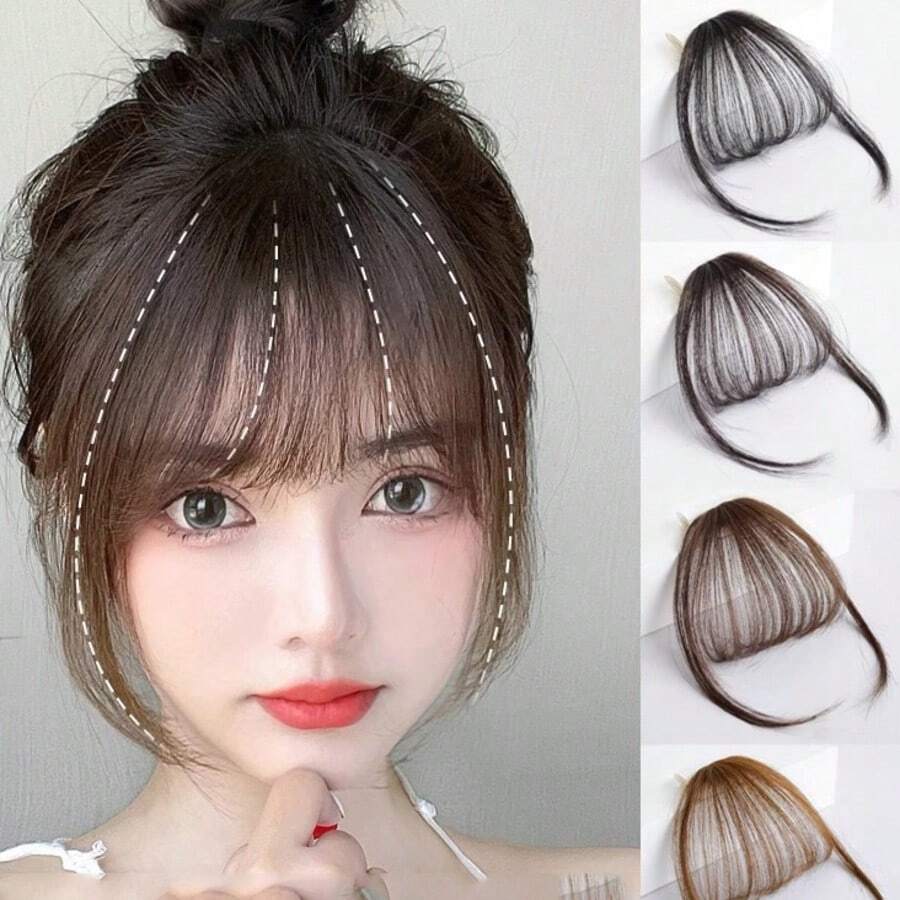 Airy Bangs Hair Extension, One-Piece 3D Bangs Hair Accessory - Realistic Synthetic Material Clip-In Wig, Suitable For Daily Wear, Easy To Style, Create A Fuller And More Voluminous Hairstyle Effect, Multi-Functional Women's Hair Accessories, Claw Clips, Hair Claw, Hair Clips, Hair Pins - Multicolor - View 1