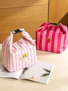 1pc Roll-Up Bento Bag Lunch Box Bag Insulated Bag Handbag Bento Bag Commuter School Office Portable Large Breakfast Lunch Bag Rice Bag - Multicolor - View 9
