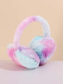 1pc Children's Colorful Tie-Dye Plush Windproof Warm Cute Earmuffs Suitable For Outdoor Travel And Daily Use - Multicolor - View 10