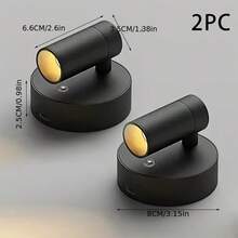 1pc/2pcs LED Wireless Rechargeable Wall Light, ABS Material, Touch Control Magnetic Spot Light, 360° Rotating Night Light, Suitable For Bedroom, Home Decor, Bedside Reading Light, Student Reading, Hallway Entrance, 3-Color Dimmable, Stepless Brightness Adjustment, USB Charging, Gift For Friends, Birthday Gift, LED Desk Lamp, Wedding, Party Decoration, Holiday Gift, Christmas Gift - Rechargeable Wall Light - View 11