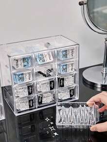 Contact Lens Storage Box Daily Disposable Drawer Style Transparent Dustproof Desktop Organizer Makeup Storage Box Drawer Storage Rack Holiday Gift - Clear - View 15
