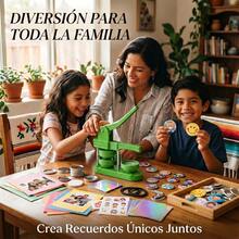 Kit de máquina para hacer botones de 58mm (2.25 pulgadas): Kit de máquina para hacer pines con suministros DIY de 100 juegos, máquina para hacer botones de operación manual para pines - A - Ver 4