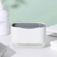 1PC Sponge Soap Dispenser, Manual Press Soap Dispenser, Automatic Kitchen Dishwashing Liquid Dispenser, A Tool Suitable For Home Kitchens, An Ideal , Plastic, Compact Design Suitable For Countertop Or Sink Use, Kitchen Sink Soap Dispenser - One Size Fits All - View 4