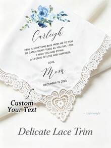 Custom Personalized Wedding Handkerchiefs – Embroidered Text And Tassel Accents; Elegant Lace Accessories For Weddings And Bachelorette Parties - Multicolor - View 13